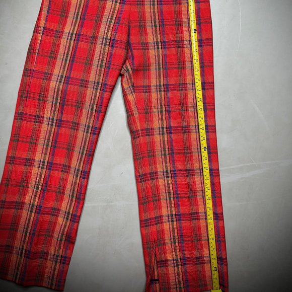 Uterque NWT Colorful Bright Plaid Pants Plaid Trouser Rare New XS 24 - Picture 9 of 10